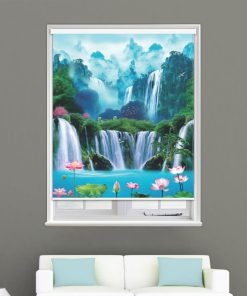 Rèm Cuốn In Tranh Phong Cảnh Đồi Núi Thác Nước