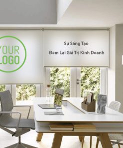 Rèm cuốn văn phòng in logo, khẩu hiệu